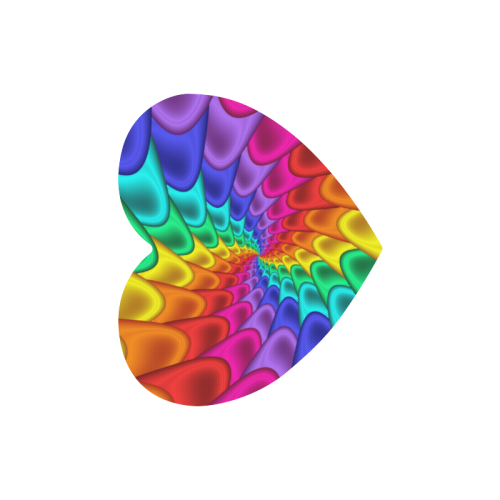 Psychedelic Rainbow Spiral Heart-shaped Mousepad