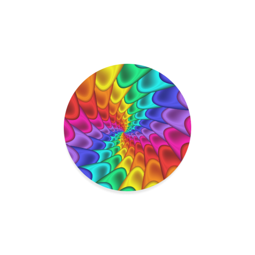 Psychedelic Rainbow Spiral Round Coaster