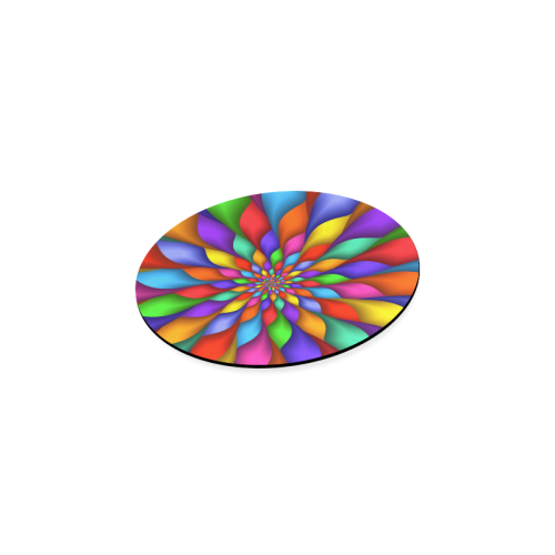 Psychedelic Rainbow Spiral Round Coaster