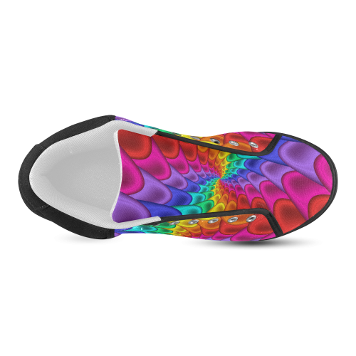 Psychedelic Rainbow Spiral Women's Chukka Canvas Shoes (Model 003)