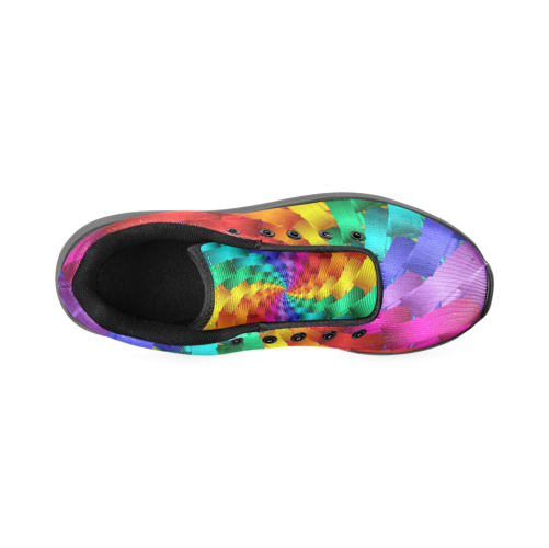 Psychedelic Rainbow Spiral Men’s Running Shoes (Model 020)