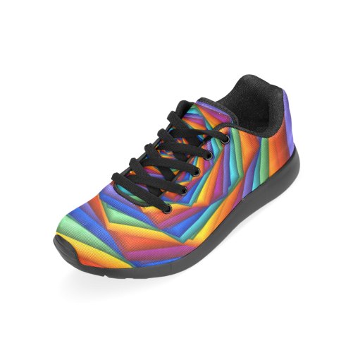 Psychedelic Rainbow Spiral Women’s Running Shoes (Model 020)