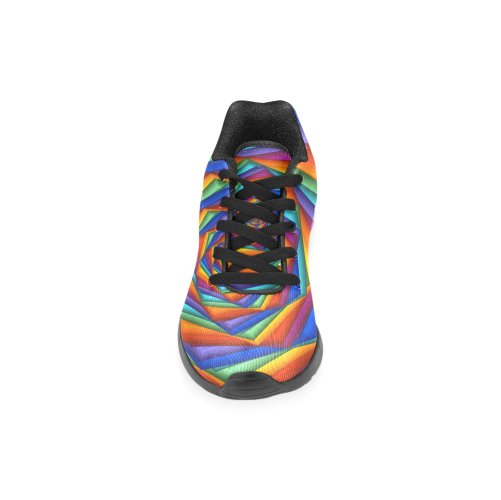 Psychedelic Rainbow Spiral Women’s Running Shoes (Model 020)