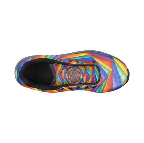 Psychedelic Rainbow Spiral Women’s Running Shoes (Model 020)