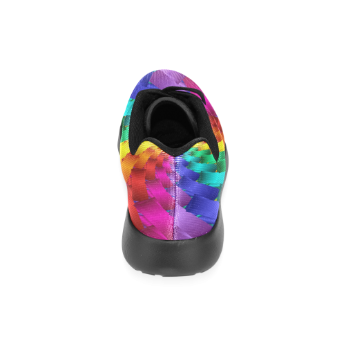 Psychedelic Rainbow Spiral Men’s Running Shoes (Model 020)