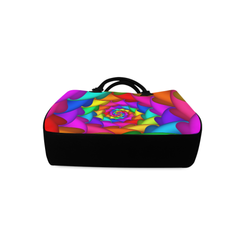 Psychedelic Rainbow Spiral Boston Handbag (Model 1621)