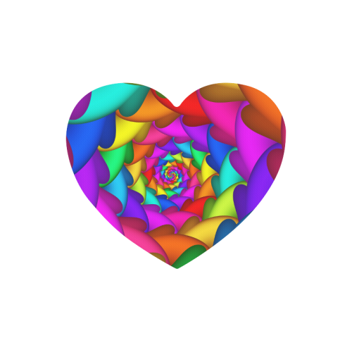 Psychedelic Rainbow Spiral Heart-shaped Mousepad