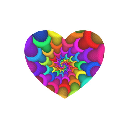 Psychedelic Rainbow Spiral Heart-shaped Mousepad