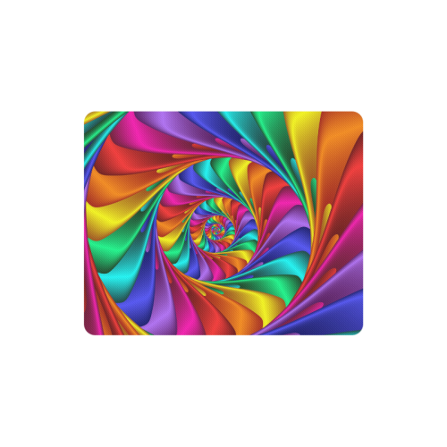 Psychedelic Rainbow Spiral Rectangle Mousepad