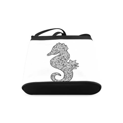 Black and White Seahorse Crossbody Bags (Model 1613)