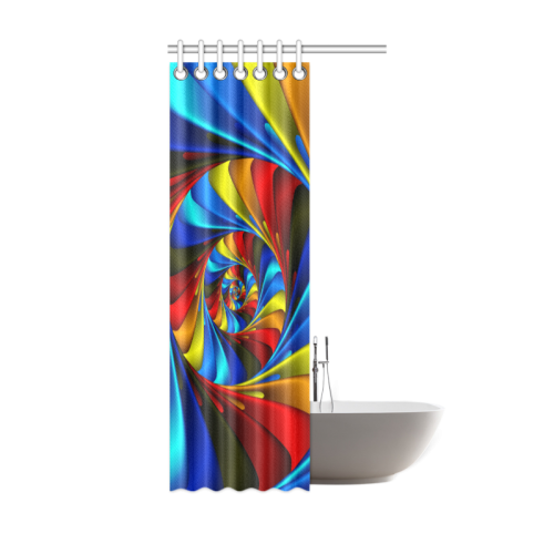 Psychedelic Rainbow Spiral Shower Curtain 36"x72"