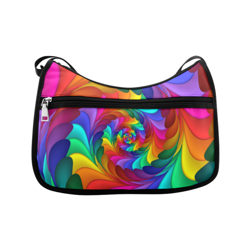 Psychedelic Rainbow Spiral Crossbody Bags (Model 1616)