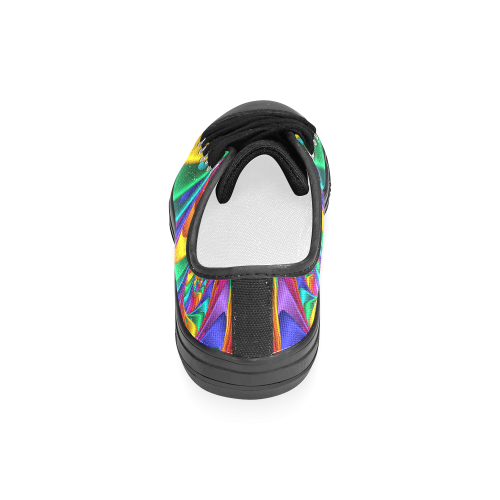 Psychedelic Rainbow Spiral Women's Classic Canvas Shoes (Model 018)