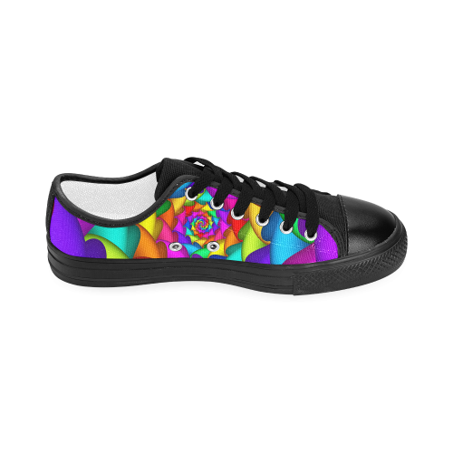 Psychedelic Rainbow Spiral Women's Classic Canvas Shoes (Model 018)