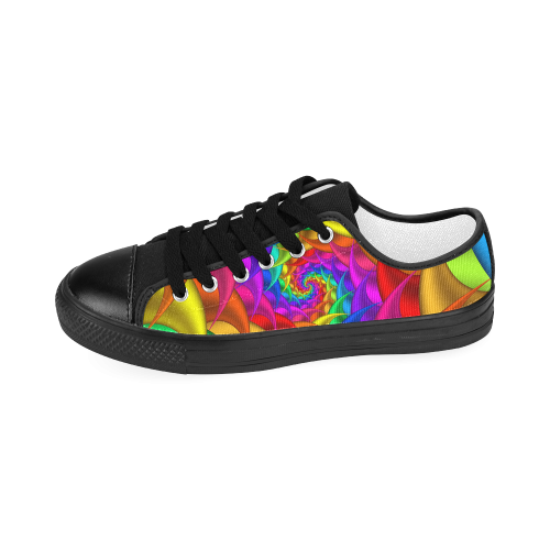 Psychedelic Rainbow Spiral Women's Classic Canvas Shoes (Model 018)