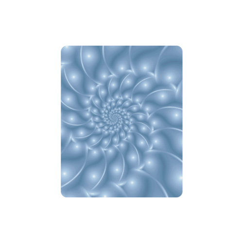 Pastel Blue Glossy Spiral Fractal Rectangle Mousepad