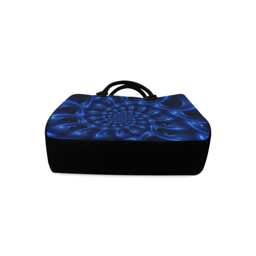 Blue Glossy Spiral Fractal Boston Handbag (Model 1621)