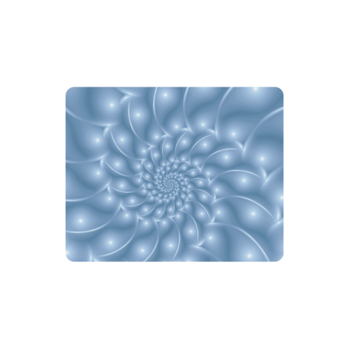 Pastel Blue Glossy Spiral Fractal Rectangle Mousepad