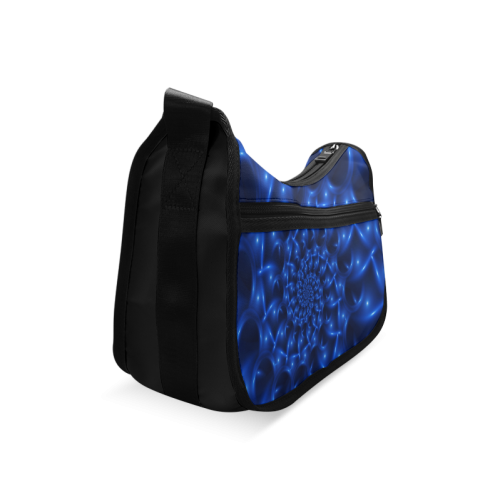 Blue Glossy Spiral Fractal Crossbody Bags (Model 1616)