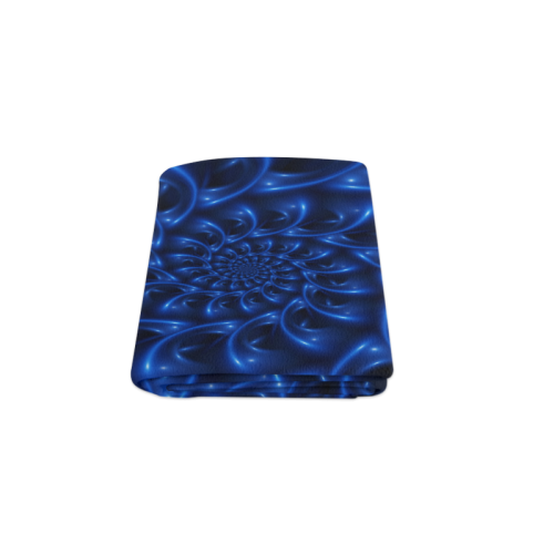 Blue Glossy Spiral Fractal Blanket 50"x60"