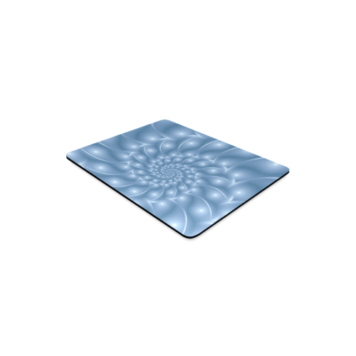 Pastel Blue Glossy Spiral Fractal Rectangle Mousepad