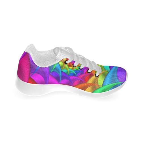 Psychedelic Rainbow Spiral Men’s Running Shoes (Model 020)