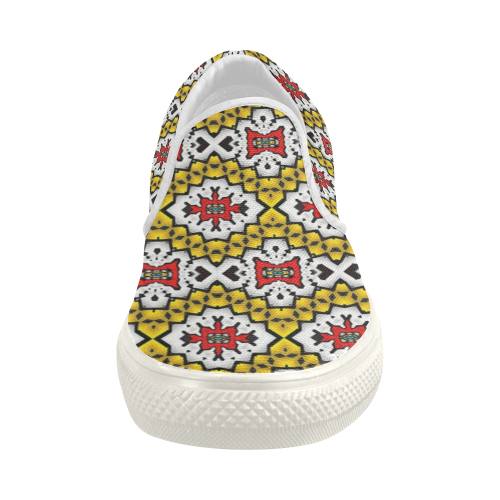 slip on shoes-yellow mist Women's Slip-on Canvas Shoes (Model 019)