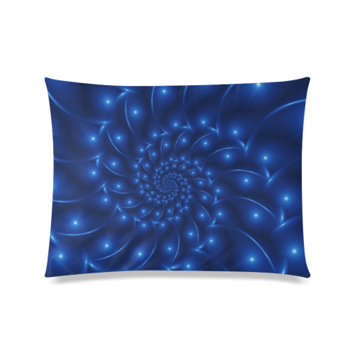 Blue Glossy Spiral Fractal Custom Zippered Pillow Case 20"x26"(Twin Sides)