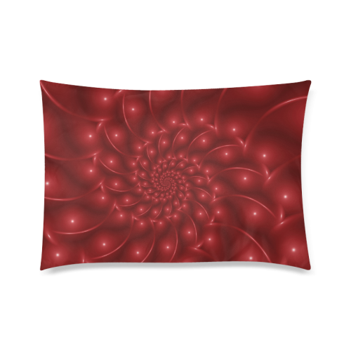Red Glossy Spiral Fractal Custom Zippered Pillow Case 20"x30"(Twin Sides)