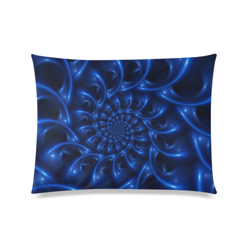 Blue Glossy Spiral Fractal Custom Zippered Pillow Case 20"x26"(Twin Sides)