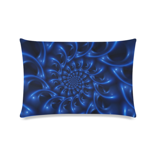Blue Glossy Spiral Fractal Custom Zippered Pillow Case 16"x24"(Twin Sides)