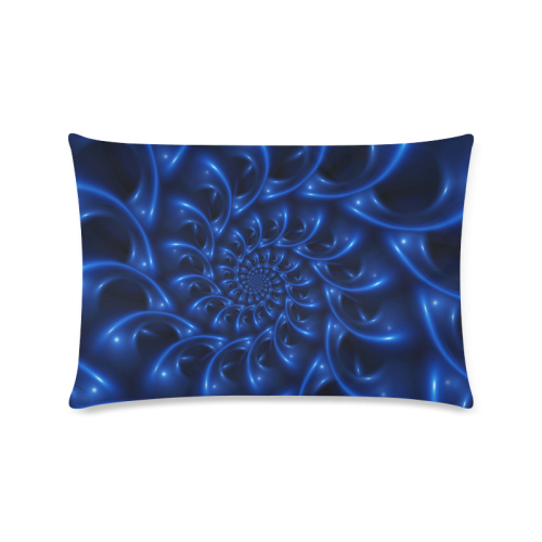 Blue Glossy Spiral Fractal Custom Zippered Pillow Case 16"x24"(Twin Sides)