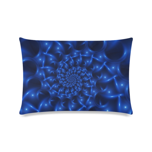 Blue Glossy Spiral Fractal Custom Zippered Pillow Case 16"x24"(Twin Sides)