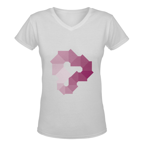 Square Spectrum (Magenta) Women's Deep V-neck T-shirt (Model T19)