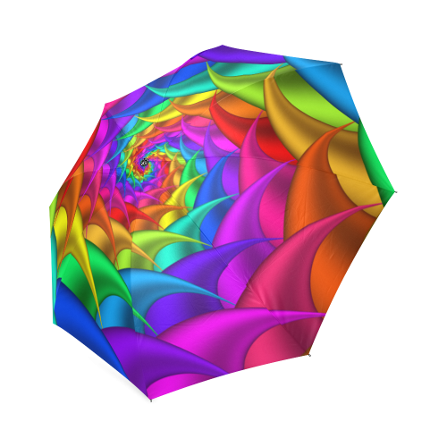 Psychedelic Rainbow Spiral Umbrella Foldable Umbrella (Model U01)