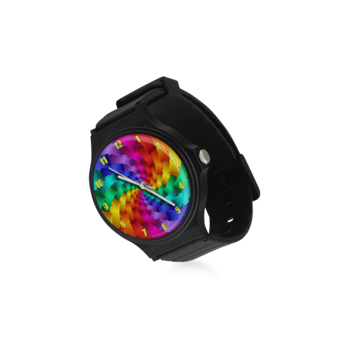 Psychedelic Rainbow Spiral Watch