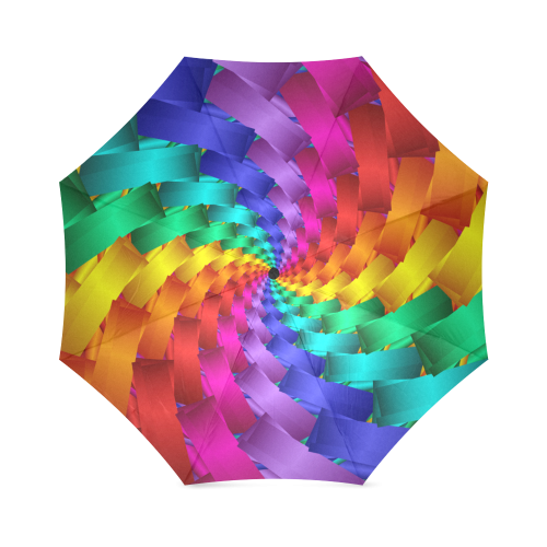 Psychedelic Rainbow Spiral Umbrella Foldable Umbrella (Model U01)