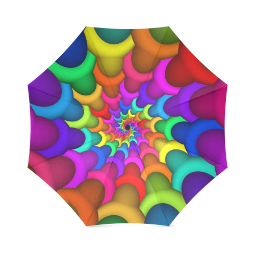 Psychedelic Rainbow Spiral Umbrella Foldable Umbrella (Model U01)