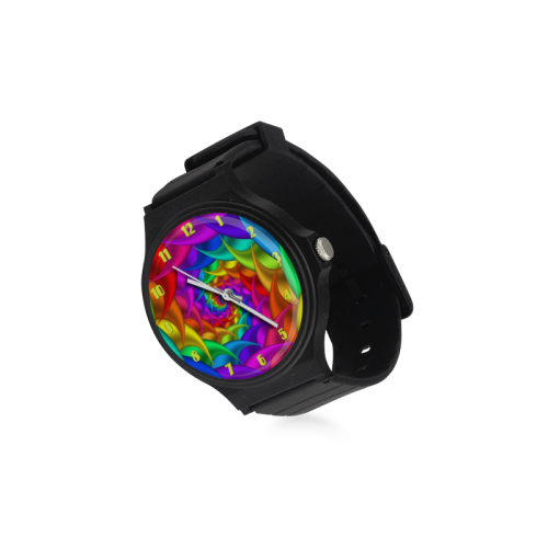 Psychedelic Rainbow Spiral Watch