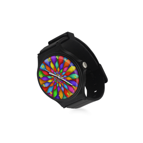 Rainbow Spiral Flower Petals Watch