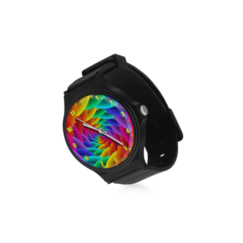Psychedelic Rainbow Spiral Unisex Watch