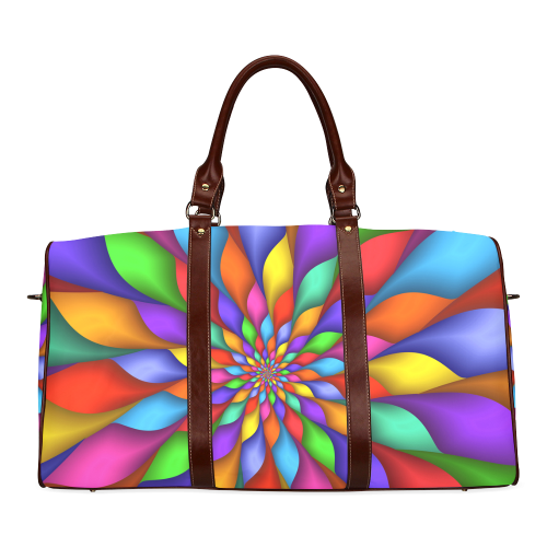 Psychedelic Rainbow Spiral Waterproof Travel Bag Waterproof Travel Bag/Large (Model 1639)