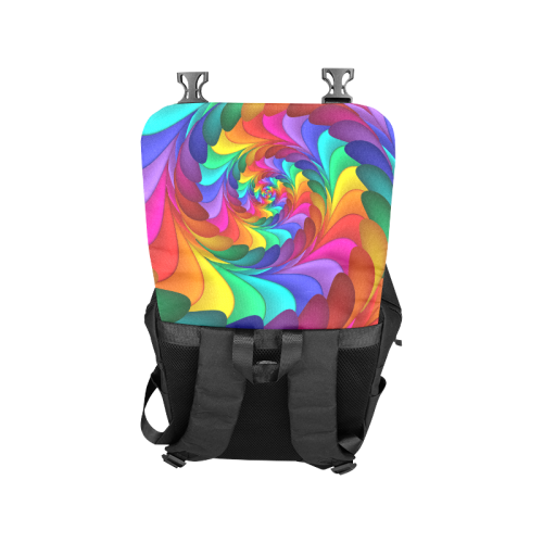 Psychedelic Rainbow Spiral Casual Shoulders Backpack Casual Shoulders Backpack (Model 1623)