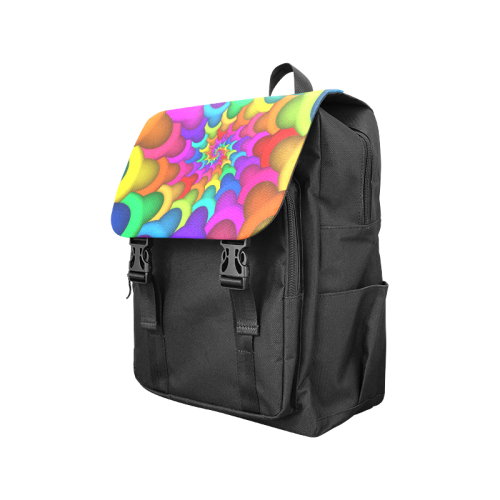 Psychedelic Rainbow Spiral Casual Shoulders Backpack Casual Shoulders Backpack (Model 1623)