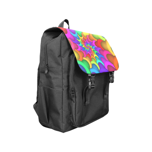 Psychedelic Rainbow Spiral Casual Shoulders Backpack Casual Shoulders Backpack (Model 1623)