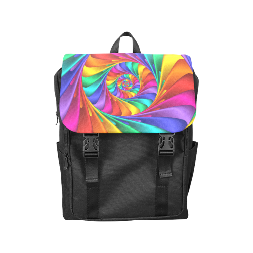 Psychedelic Rainbow Spiral Casual Shoulders Backpack Casual Shoulders Backpack (Model 1623)