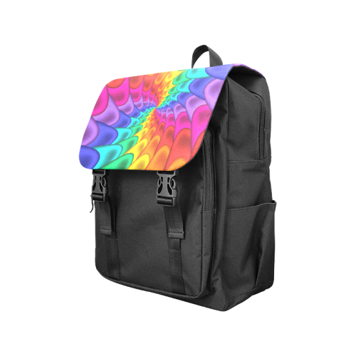 Psychedelic Rainbow Spiral Casual Shoulders Backpack Casual Shoulders Backpack (Model 1623)