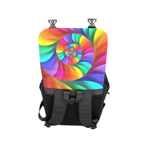 Psychedelic Rainbow Spiral Casual Shoulders Backpack Casual Shoulders Backpack (Model 1623)