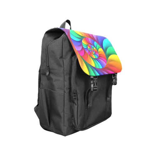 Psychedelic Rainbow Spiral Casual Shoulders Backpack Casual Shoulders Backpack (Model 1623)