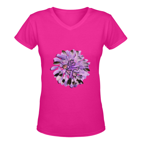 Futuristic Flower Women's Deep V-neck T-shirt (Model T19)